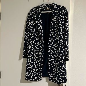Tahari long blazer navy with white polkadots M size